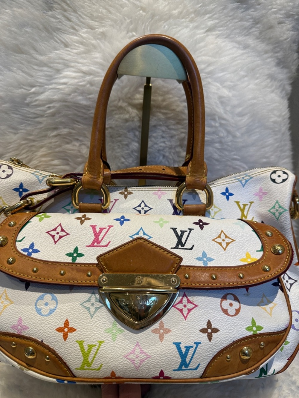 Louis Vuitton White Multicolor Murakami Monogram Rita - Picture 1 of 14